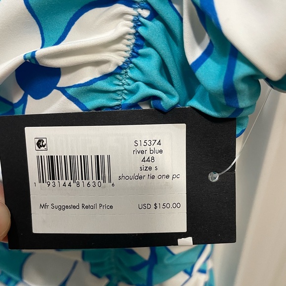 Kate Spade Floral Vines Bow Shoulder Tie One-Piece Swimsuit - Picture 4 of 4